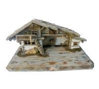 Dolfi - Caseta rústica de madera "Fermeda" para belén de 14 cm | Madera pintada a mano en Val Gardena | Belén y Natividad