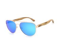 Dolfi | Gafas de sol ligeras con lentes azules polarizadas de 10 cm | Madera natural en Val Gardena | Gafas de sol de madera