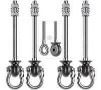Dolibest 4piezas Colgador de Hamaca 19.5cm Pernos Gancho MosquetóN Colgante, 180° Acero Inoxidable Giratorio Kit Montaje Juego Cojinetes Interior Exterior Parque Saco de Boxeo Saco Arena, 1500libras