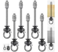 Dolibest 6piezas Colgador de Hamaca 19.5cm Pernos Gancho MosquetóN Colgante, 180° Acero Inoxidable Giratorio Kit Montaje Juego Cojinetes Interior Exterior Parque Saco de Boxeo Saco Arena, 1500libras