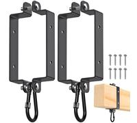 Dolibest Colgador de Abrazadera para Columpio de Madera Cuadrada 145 X 93mm, Paquete 2 Ganchos para Colgar Asiento de Columpio con Mosquetón Marco De Escalada Soportes para Saco De Boxeo