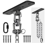 Dolibest Colgador de Hamaca Colgante Juego de Soporte de Hardware Colgante Giratorio 1M Cadena Mosquetón para Interior Al Aire Libre Patio de Recreo Silla de Yoga Cuerda Sacos de Boxeo, hasta 600lbs