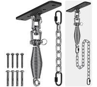 Dolibest Colgador de Hamaca Colgante Juego de Soporte De Hardware Colgante Giratorio 6mm Resorte 1m Cadena MosquetóN Interior al Aire Libre Patpio Recreo Silla Yoga Cuerda Sacos Boxeo, Hasta600lbs