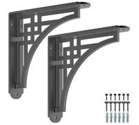 Dolibest Soportes de estante resistentes de 8 pulgadas, soporte en L de 5 mm de grosor, soporte flotante de metal, soporte de estante de pared y accesorios, estantes flotantes negros rústicos para