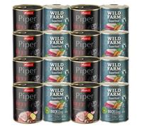 DOLINA NOTECI Piper para perros con hígado de buey y patatas 8x800g + WILD FARM Superfood Duck (Pato con quinoa, zanahorias y hierbas) 8x800g
