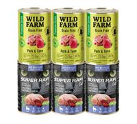 DOLINA NOTECI Super Rafi Cat P&F con codorniz y hígado de conejo 3x400 g + WILD FARM Premium Grain Free Cerdo y Atún 3x400g - pienso sin cereales para gatos