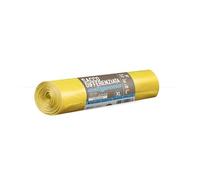 Doli's Bolsas de basura 70 x 110 para recolección diferenciada, antigoteo y antiagujeros para edificios de apartamentos, 100% plástico de postconsumo (110 L) (amarillo transparente)
