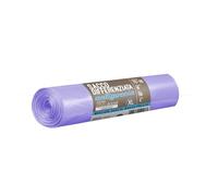 Doli's Sacos de basura 70 x 110 para recolección diferenciada, antigoteo y antiagujeros para condominios, 100% platica de postconsumo (110L) (morado transparente)