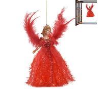 Doll Adornment - Winged Statue, Pendant Design Miniature Figure for Celebration Display, Spiritual Decor with Hanging Loop Attachment, Home Accessory, Heavenly Component for Garden, Door and Ceiling