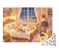 Doll Bedroom Puzzle 1000 Piezcomo Meneriunl Reciclundo Cozy Cottunge Puzzles punrun Adulcomo Developeng Boy & Girl‘s Intelligence Psennt Child Juego Actividund 70x50cm/1000pcs