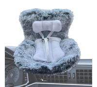 Doll Car Seat, Character Safety Seat for Air Vents, Plush Sofa Toy for Vehicles, Trucks, SUVs, Fun Accessory for Kids, Auto Vent Decoration for and Trucks, (Gray/Yellow/Blue)