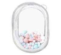 Doll Carrying Bag, Clear Display Case for Collectible Figures, 7.09x5.51x3.15 Inches Reinforced Zipper and Handle, Ideal for Stationery, Makeup Storage, Toy Travel, Bedroom or Shelf Display