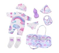 Doll Clothes - 18 Inch Outfit Playset Realistic Fashion Toy, Fashionable Outfit Accessories For Girls, Toy Clothes For Kids Girl Living Room Home Indoor Desktop Display Bedroom Nursery