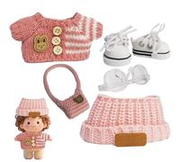 Doll Clothes, Doll Accessories, Toy Outfit Set, Handmade Knitted Fabric, Fashion Dress Up Style, Pretend Play and Display Use, 15-17cm/5.91-6.69 Inches, Multicolor, Set of 2, 180g