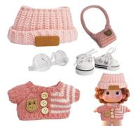Doll Clothes Set- Hand Crocheted Hoodie Outfit, Doll Clothing Accessories | Mini Fashion Dress Up Kit | Costume Decoration For Kids, Girls, , Collectors, Pretend Play, Birthday
