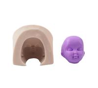 Doll Face Mold - Human Face Silicone, Craft Clay Mould, Flexible Shape, Non Stick Design, Cake Decorating Tools for Chocolate Desserts, Pudding Treats and Baking Parties, 4.4x4.4x3cm