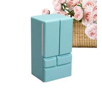 Doll Fridge, Scale Double Door Refrigerator, Kitchen Toy with Dollhouses Furniture, Birthday Gift for Kids, Christmas and Easter Pretend Game, 4.45x2.36x1.97 Inches