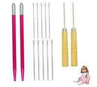 Doll Hair Rerooting Tool, Knitting Needles with Holders & Wood Awls, Doll Parts for DIYRerooting Tool for Hair