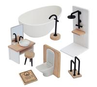 Doll House Bathroom Set, Scale Miniature Scene Model with Simulation Furniture, Pretend Play Accessories for Kids, Boys, Girls, and Creative Doll Home Decoration Fun