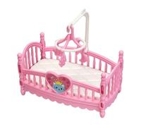 Doll House Bedroom Furniture, Cartoon Simulation Doll Furniture Set, Miniature Play Ornaments for Kids Room Decor, Family Role Play, Nursery Decoration, Photography Props, 12.5x7.3x11cm Pink, White