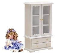 Doll House Bookshelf |Miniature Bookshelf | 3 Floors Miniatures Display Shelf | Doll Houses Miniatures Wooden Bookcase | Dolls House Furniture Displays Shelf Miniature Display Shelfs