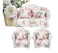 Doll House Couch,1 12 Scale Doll Sofa Chair with Pillows - Dol House Accessories, High Simulation Furniture Toy for Collector, Dollhouses, Kids Gift
