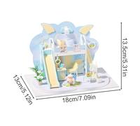 Doll House Kits, Small Sheep Shaped House, DI Y Building Craft Toy, Furniture Play Set, Decorative Hobby Kit for Women, Teens, Kids, Home, Library, Christmas, Halloween, 7.09x5.12x5.31 Inches