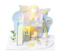 Doll House Kits to Build, Sheep-Shaped Miniature House with Furniture, Craft Building Play Toy Set for Christmas, Halloween, Home Library, Decoration, Hobby for Women Teens Kids