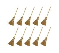 Doll House Miniature Broom | 10pcs Halloween-Hexen-Mini escoba | Decoración de la escoba mini hilado | Pequeñas escobas de brujas para colgar, jugar y decorar perfectos para fiestas de Halloween