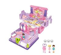 Doll House Playset - Princess Pretend Play Building Toy with LED Lights, Pink Furniture Accessories | Girls Rolepley Kit, Christmas and Birthday Gift for Ages 3+, Imaginative Learning Toy, Interactive