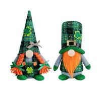 Doll Leprechaun, San Patricio Día Gnomes,Green Shamrock St Patricks Day Decor | Tomte de peluche irlandesa, pieza central de mesa ornamental de santo sueco para decoración de bandeja multiniv