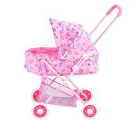 Doll Stroller, Play Carriage & Baby Doll High Chair Set, Metal, Fabric High-Strength Frame Nursery Toy for Realistic Pretend Play for Children's Day, and Birthday & Easter, 38x38x68cm
