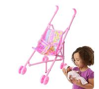 Doll Stroller, Pretend Play Toy for Kids, PP, Cloth Compact Realistic Baby Doll Stroller, Lightweight and Durable, Perfect for Gatherings, Kindergarten, Family Playtime, Nursery, 18.5x30x42cm