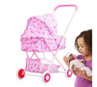 Doll Stroller - Spacious Doll Play Carriage - Thoughtful High-Strength Spacious Lightweight and Maneuverable Realistic Pretend Play For Childrens Day Thanksgiving Birthday