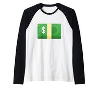 Dollar Banknote Dollar Bill Disfraz de dólar Americano Camiseta Manga Raglan