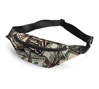 Dollar Bills Skulls Skeleton French Bulldog Sugar Skull Fanny Pack, riñonera Deportiva para niños Adultos para Hombres y Mujeres