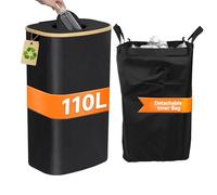 DOLLAR BOSS Contenedores de reciclaje de botellas para cocina, contenedor de vidrio impermeable de 110 litros, almacenamiento de tela, contenedores de almacenamiento de botellas, contenedores