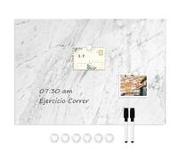 DOLLAR BOSS Pizarra blanca magnética, 30 x 40 cm, pizarra magnética para pared, pizarra magnética con 4 imanes, 2 bolígrafos