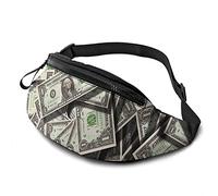 Dollar Money Running Fanny Pack para Hombres Mujeres Riñonera Pack Sling Bag Hombro Mochila con Correa Ajustable para Viajes Senderismo Deportes