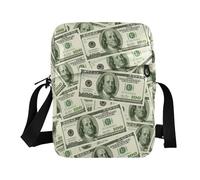 Dollar Rich - Bolso bandolera para hombre, estilo casual, con correa ajustable para la escuela