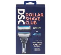 Dollar Shave Club Kit de afeitado mixto para hombre para un afeitado cómodo y suave, incluye 1 mango, cartucho de 4 cuchillas y kit de afeitado de cartucho de 6 cuchillas para hombres, 3 unidades