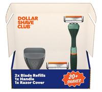 Dollar Shave Club The Guest Pass - Juego de afeitado | 2 cartuchos de recambio de enjuague Swift, 1 mango (verde), 1 funda para maquinilla de afeitar