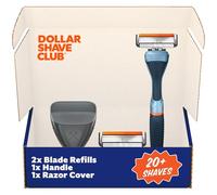 Dollar Shave Club The Guest Pass - Juego de afeitado | 2 cartuchos de recambio de enjuague Swift, 1 mango (azul), 1 funda para maquinilla de afeitar
