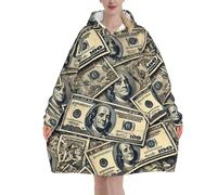 Dollars-Money-Cash - Manta de franela de gran tamaño con capucha para adultos, sudadera de manga larga con capucha