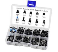DollaTek 10 Valores 180PCS Interruptor táctil del botón de presión Micro Momentary Tacto Surtido Kit