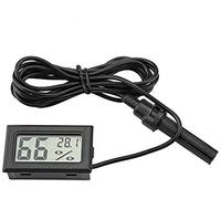 DollaTek 2-en-1 Digital LCD Embedded termómetro higrómetro con Externo para Reptiles Incubadora Acuario Aves - Negro