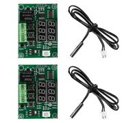 DollaTek 2 Paquetes de Módulo de Interruptor de Control de Temperatura XH-W1209 Digital Placa de Control de Temperatura Micro de 12V DC Sensores de Termistor de 10K Impermeables