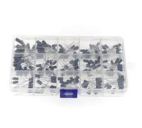 DollaTek 200PCS 15 Valores 10V, 16V, 25V, 50V Capacidad de los condensadores electrolíticos Rango 0.1uF a 220uF