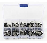 DollaTek 200PCS Kit de Transistor Triode 10values S8050 S9050 S9012 S9013 S9014 2N3904 2N3906 C1815 A1015 MJE13001 Kit de Surtido de Transistor + Caja de plástico