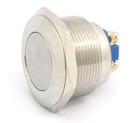 DollaTek 25mm Interruptor de botón de reinicio plano 12V DC Angel Eye LED Interruptor redondo redondo de acero inoxidable impermeable con pie de tornillo - Astilla